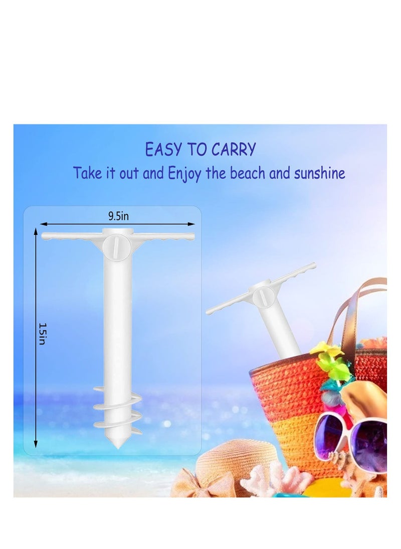 Y&D Beach Umbrella Screw Sand Anchor Stand Holder, One Size Fits All, Holder Safe for Strong Wind with 4 prongs Hanging Hook  - Image 2