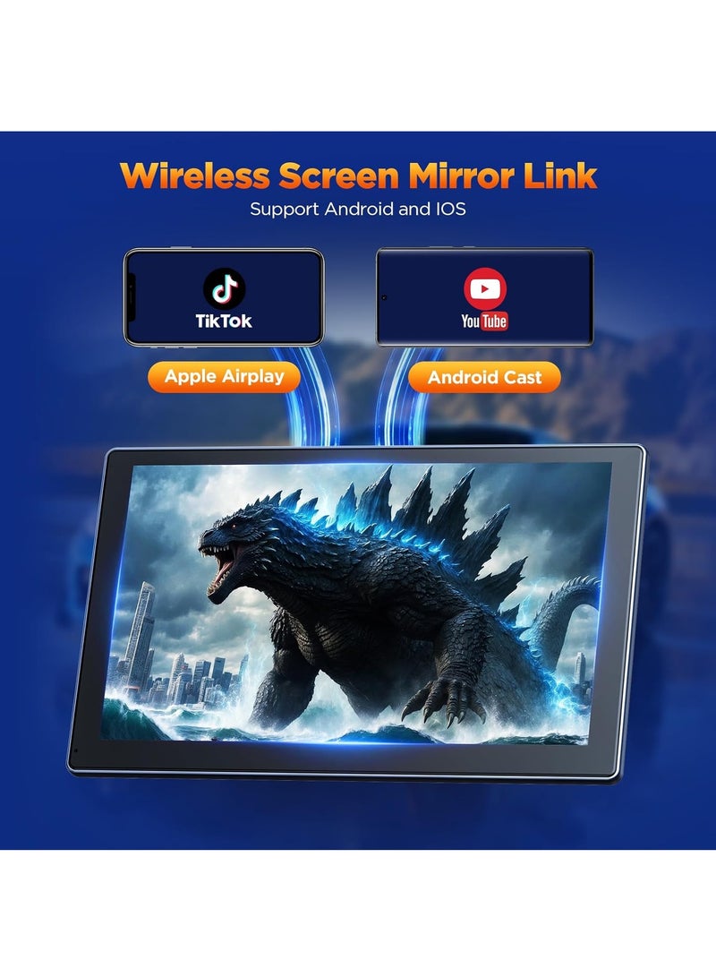 شو وو شاشة CarPlay لاسلكية مقاس 9 بوصات للسيارة مع كاميرا لوحة القيادة 2.5K، وكاميرا احتياطية بدقة 1080 بكسل، وشاشة CarPlay متوافقة مع Apple Android Auto، وMirror Link، وتسجيل حلقي، ونظام ملاحة GPS، وAUX/FM - Image 4