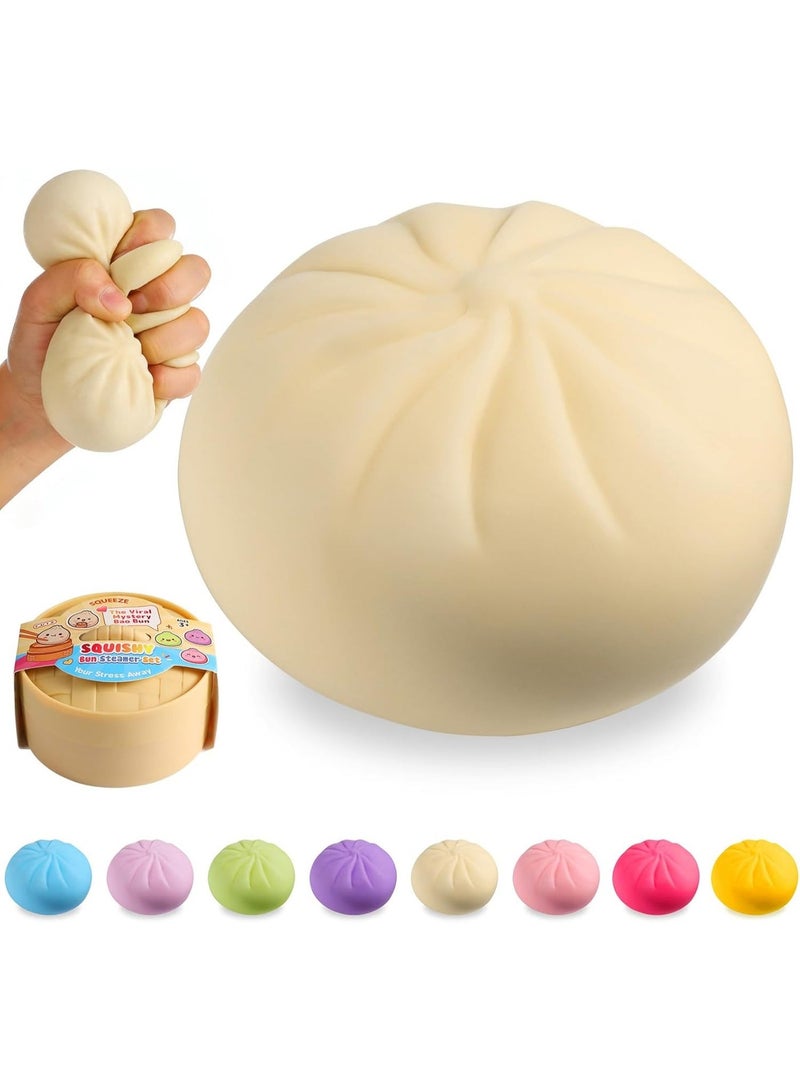 Meetion 1pc Random Color Dumpling Squishy Mystery Box, Viral Squishy Dumpling Toy, Bao Bun Squeeze Stress Relief Fidget Toys for Holiday & Birthday Gifts - Image 1
