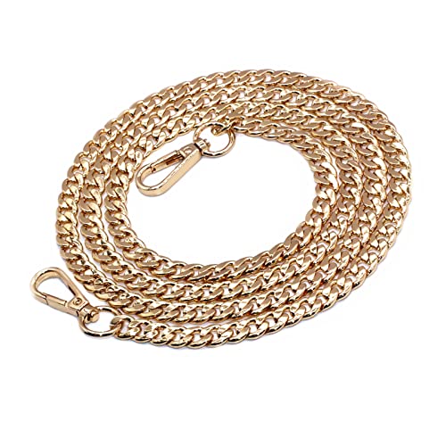Model Worker DIY Iron Flat Chain Strap Handbag Chains Purse Chain Straps Shoulder Cross Body Replacement Straps with Metal Buckles (55", Gold) - Image 1