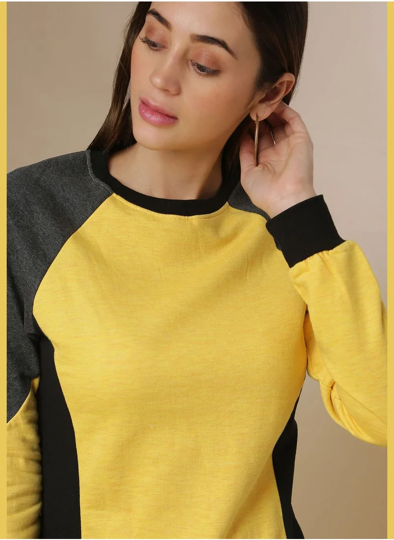 Campus Sutra Color block Sweatshirt