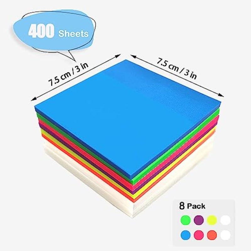 400 قطعة من الملاحظات اللاصقة الشفافة، 3 × 3 بوصة ملاحظات لاصقة شفافة مناسبة للكتب، تذكير الرسائل، وسادات مذكرة ذاتية اللصق مقاومة للماء وقابلة للإزالة 7 ألوان - Image 2