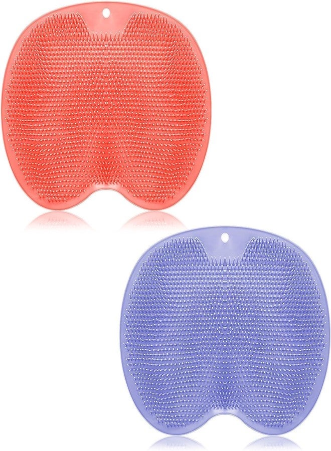 MB2P Silicone Foot Scrubber Mat for Shower – Large 30x23cm Non-Slip Massage Mat with Soft Bristles, Exfoliating Foot Cleaner for Bathroom, Improves Circulation & Relaxation – Easy to Use & Clean 2 PCS - Image 2