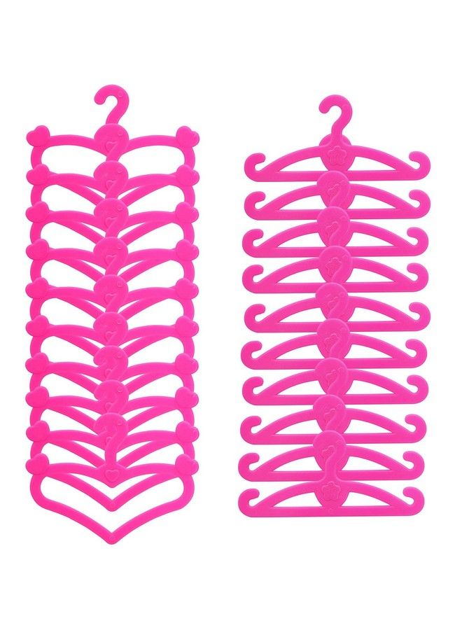 BJDBUS 62 Pcs Pink Plastic Hangers For 11.5 Inch Doll Clothes Gown Dress Outfit Holders Accessories - Image 2
