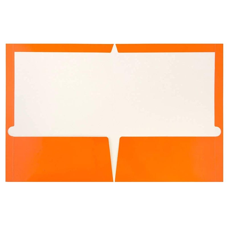 JAM PAPER Laminated Two Pocket Glossy School Folders - Letter Size - High Gloss Orange - 6/Pack - Image 4