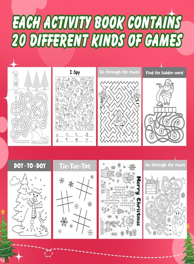 هونغداو مجموعة كتب أنشطة صغيرة لعيد الميلاد من هونغداو، 48 قطعة، للأطفال من الأولاد والبنات، مليئة بالمرح والألعاب، تتضمن أنشطة مليئة بالتحديات، مثل المتاهات وكلمات الألغاز والمزيد. هدايا جماعية لطلاب فصول عيد الميلاد. - Image 3