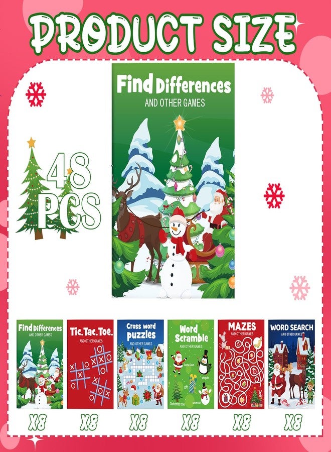 هونغداو مجموعة كتب أنشطة صغيرة لعيد الميلاد من هونغداو، 48 قطعة، للأطفال من الأولاد والبنات، مليئة بالمرح والألعاب، تتضمن أنشطة مليئة بالتحديات، مثل المتاهات وكلمات الألغاز والمزيد. هدايا جماعية لطلاب فصول عيد الميلاد. - Image 2