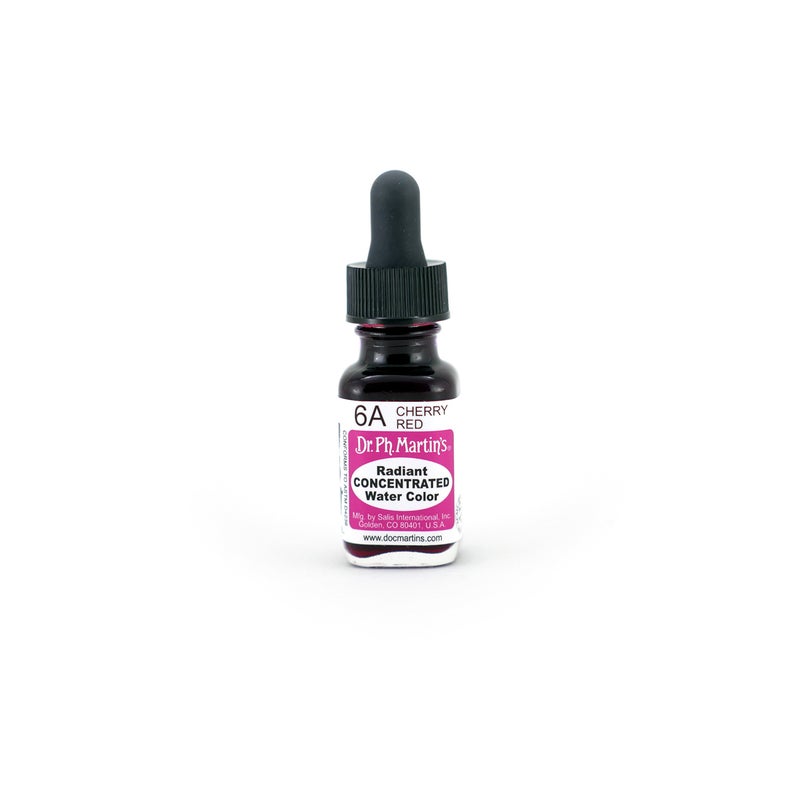 Dr. Ph. Martin's Radiant Concentrated Water Color (6A) Watercolor Bottle, 0.5 oz, Cherry Red, 1 Bottle - Image 5