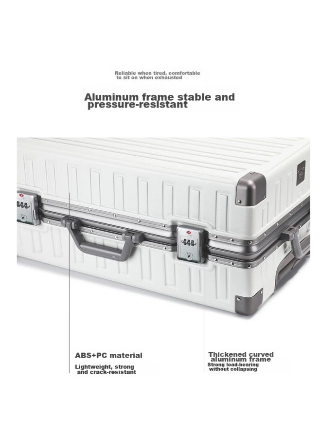 Paul Frank Aluminum Frame Luggage 20-inch Small Boarding Box Thickened Trolley Case Men And Women Travel Box Milky White Password Box - Image 3