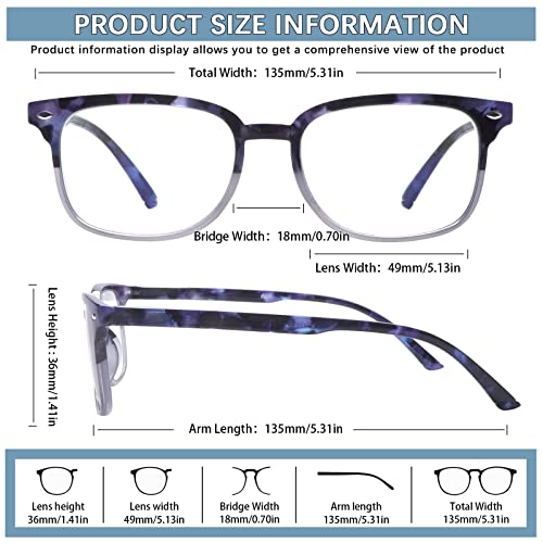 STASTEND 5 Pack Reading Glasses Blue Light Blocking for Women,Computer Readers with Spring Hinge (Multicolor-C3, 1.75, multiplier_x) - Image 2