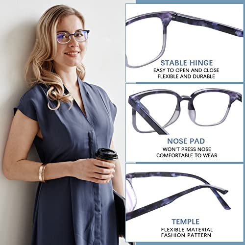 STASTEND 5 Pack Reading Glasses Blue Light Blocking for Women,Computer Readers with Spring Hinge (Multicolor-C3, 1.75, multiplier_x) - Image 4