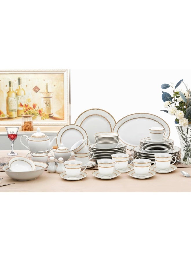 Lorren Home Trends Lorenzo Amelia 57Piece Dinnerware Set Service for 8 - Image 4