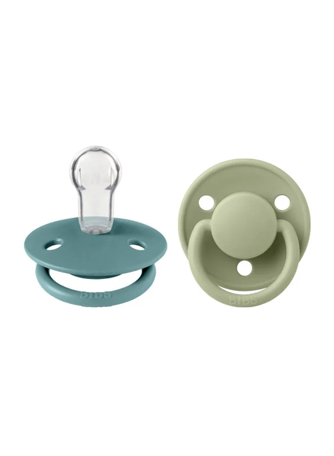 بيبس Pack of 2 De Lux Soother Bpa Free Dummy Pacifier, Round Silicone, Made In Denmark. 0 - 36 Months - Blossom And Dusky Lilac