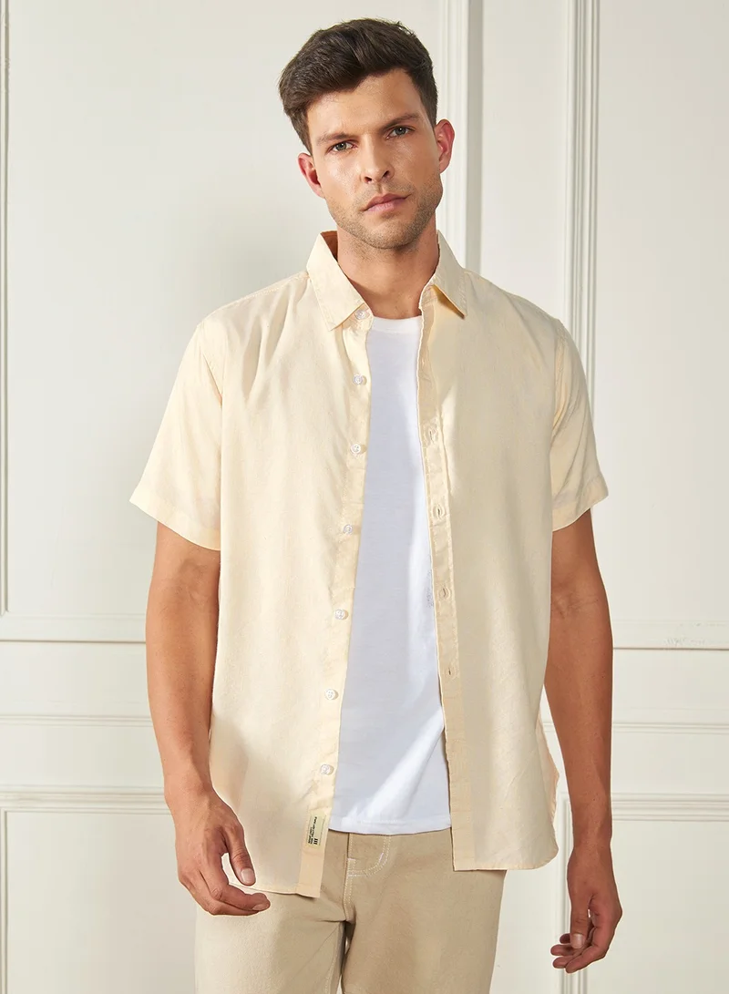 Dennis Lingo Yellow Regular Shirt for Men - Vibrant, Comfortable