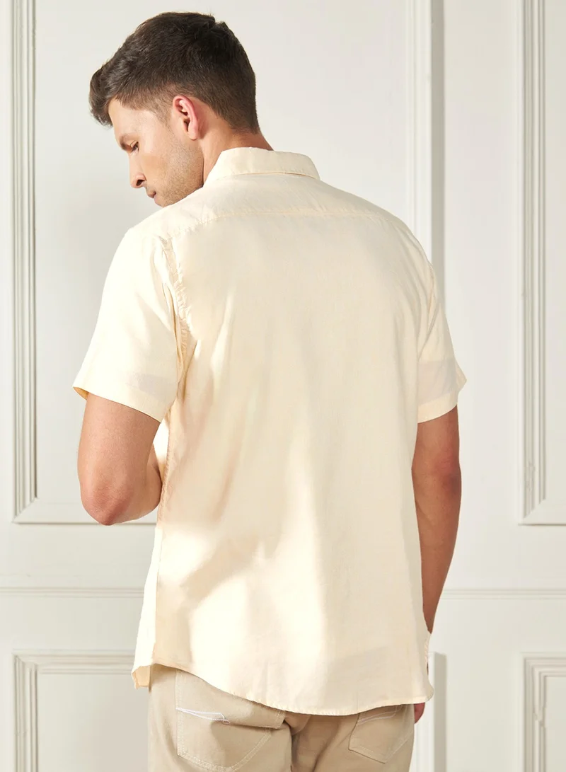 Dennis Lingo Yellow Regular Shirt for Men - Vibrant, Comfortable