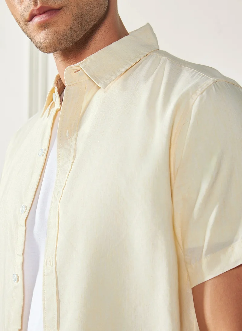 Dennis Lingo Yellow Regular Shirt for Men - Vibrant, Comfortable