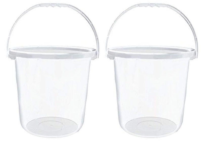 Kuber Industries 2 Piece Plastic Bucket Set 16 litres Transparent CTKTC1829 - Image 1
