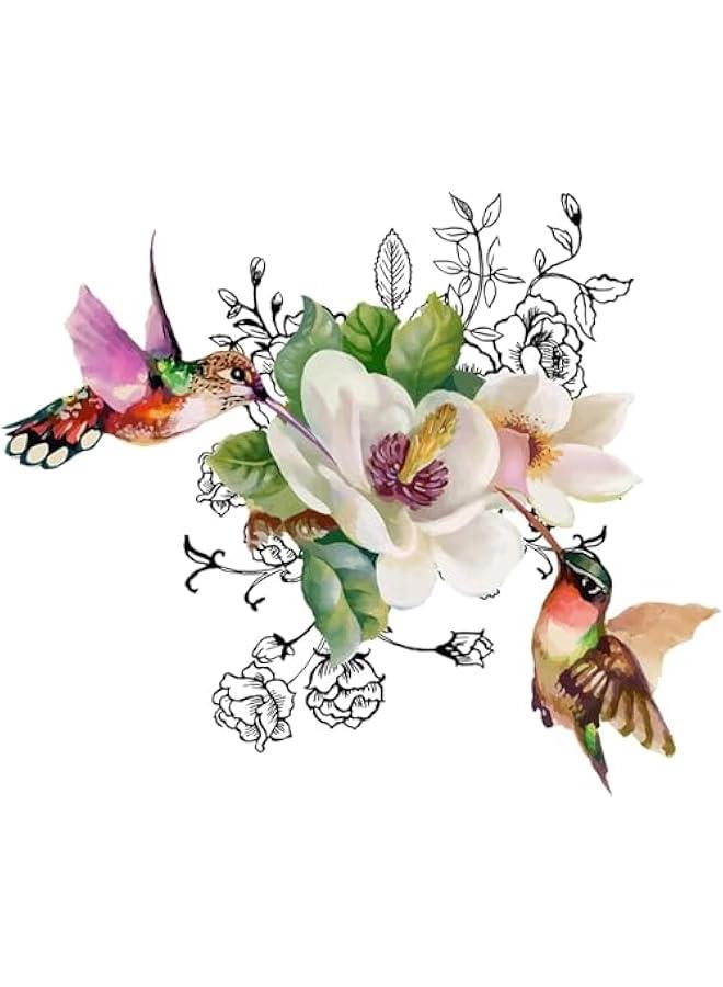 Personalized Toilet Sticker Birds and Flowers Bathroom Toilet Seat Wall Stickers Self-Adhesive Florals Toilet Lid Decals Home Decor Sticker, Toilet Accessories, Toilet Lid Decals - Image 1