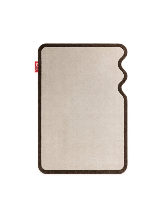 Fatboy Carpet Grand Not Straight (Large) | Supersoft | Playful shape with rounded corners and wavy edges | Ideal for larger indoor spaces | 100% Polypropylene | 290 x 200 cm - Cream Brown - Image 1