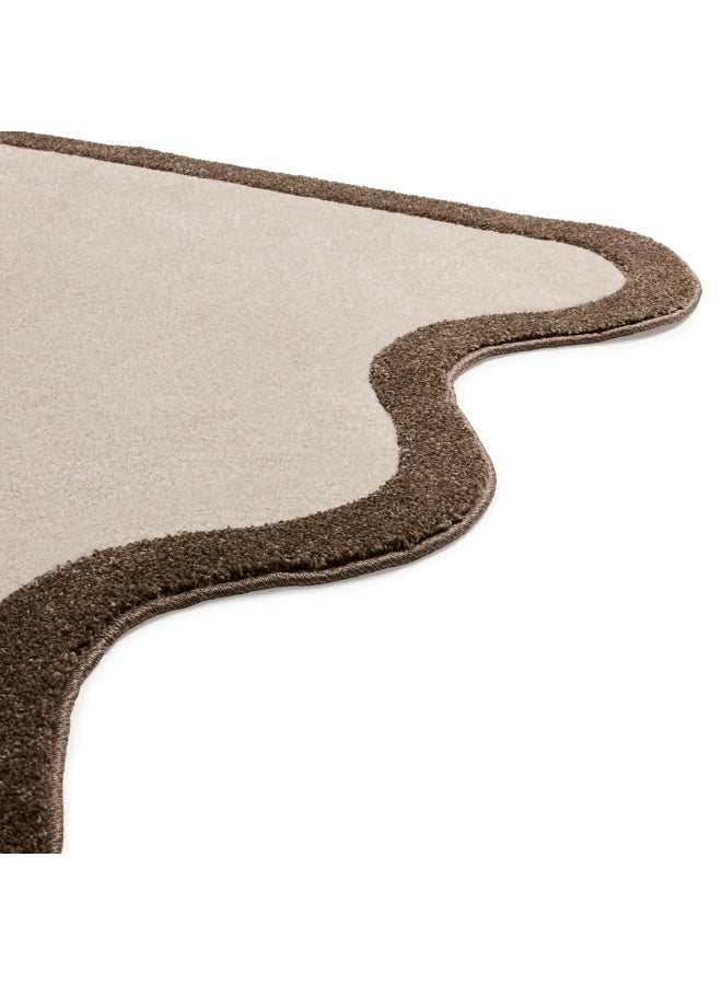 Fatboy Carpet Grand Not Straight (Large) | Supersoft | Playful shape with rounded corners and wavy edges | Ideal for larger indoor spaces | 100% Polypropylene | 290 x 200 cm - Cream Brown - Image 5