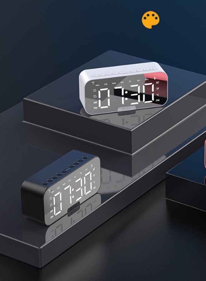 نيوترل مكبر صوت بلوتوث محمول P6 مزود بفتحة لبطاقة الذاكرة، ويتميز بالتحكم الصوتي بالذكاء الاصطناعي، والإضاءة المحيطة، وعرض الساعة، ووظيفة المنبه المزدوج، وتشغيل الموسيقى، والرد على المكالمات، والتوجيهات الصوتية. مثالي للطلاب وموظفي المكاتب والمستخدمين المماثلين. (أبيض) - Image 3