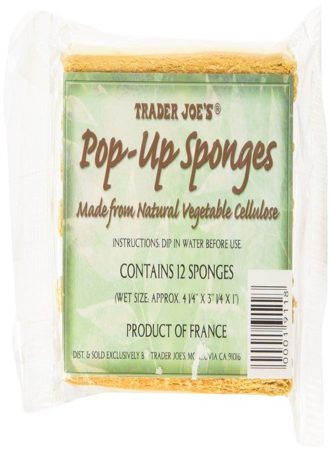 Trader Joe's Pop up Sponges Made From Natural Vegetable Cellulose 12 Sponges, 1 Pack - Image 1