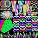 Camlinbo 148 PCS Glow in the Dark Party Supplies 24 Pcs 12 Foam Glow Sticks 24 Pcs LED Glasses 100Pcs Glow Sticks Necklaces Bracelets Light Up Party Favors Pool Wedding Concert Easter Basket - Image 4