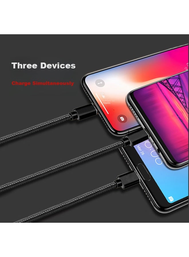 Newmine Apple/android/type-c 3-in Usb-c Fast Charging Data Cable, Compatible With Iphone X Max/huawei P30, Black - Image 2
