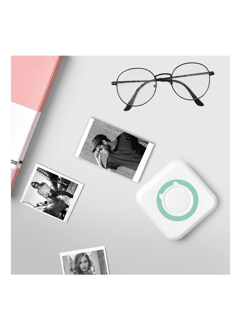SYOSI - Mini Pocket Sticker Printer, SYOSI 1Pcs Bluetooth Wireless Portable Mobile Printer Machine Thermal Printer for Notes, Memo, Photo, Pocket Label Receipt Printer Compatible with iOS & Androi - Image 1