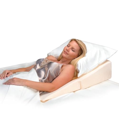 Contour Folding Wedge Pillow Extended Length- 7x24x32 Inch Bed Wedge for Elevated Sleeping, GERD & Acid Reflux Relief, Snoring Support - Folding Triangle Pillow with Washable Cover, High-Density Foam - Image 1