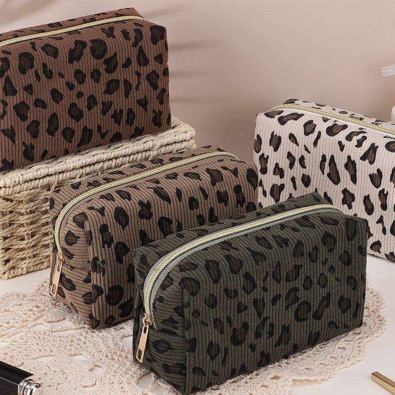 Large Golden Zipper Button Casual Check Corduroy Pencil Case Organizer Office Travel Make up bag Gift Box portable wallet large capacity corsage fashion - Image 1