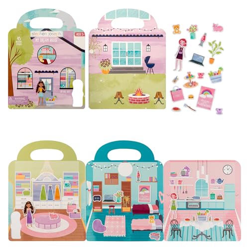 Stephen Joseph Reusable Sticker Book for Kids TriFold Scene Preschool Learning Activities for Toddlers Ages 36 Birthday Gift Travel Game for Kids Dream House - Image 1