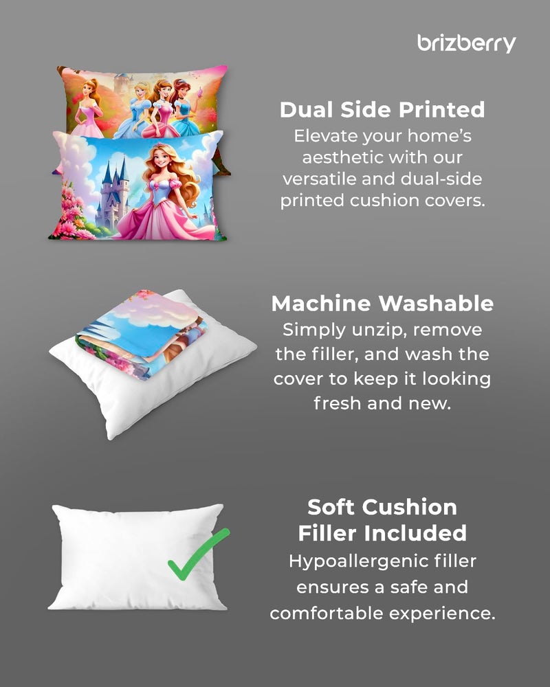 Brizberry ® Kids Pillow Cushion with Super Soft Fabric | Animal & Cartoon Prints | 12x18 inches (Design 12) - Image 3