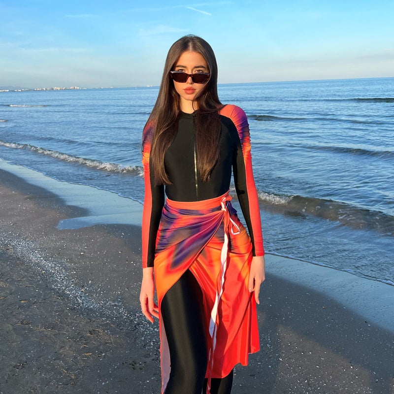 Generic Conservative Long-Sleeve UV Protection Swimsuit 427 
