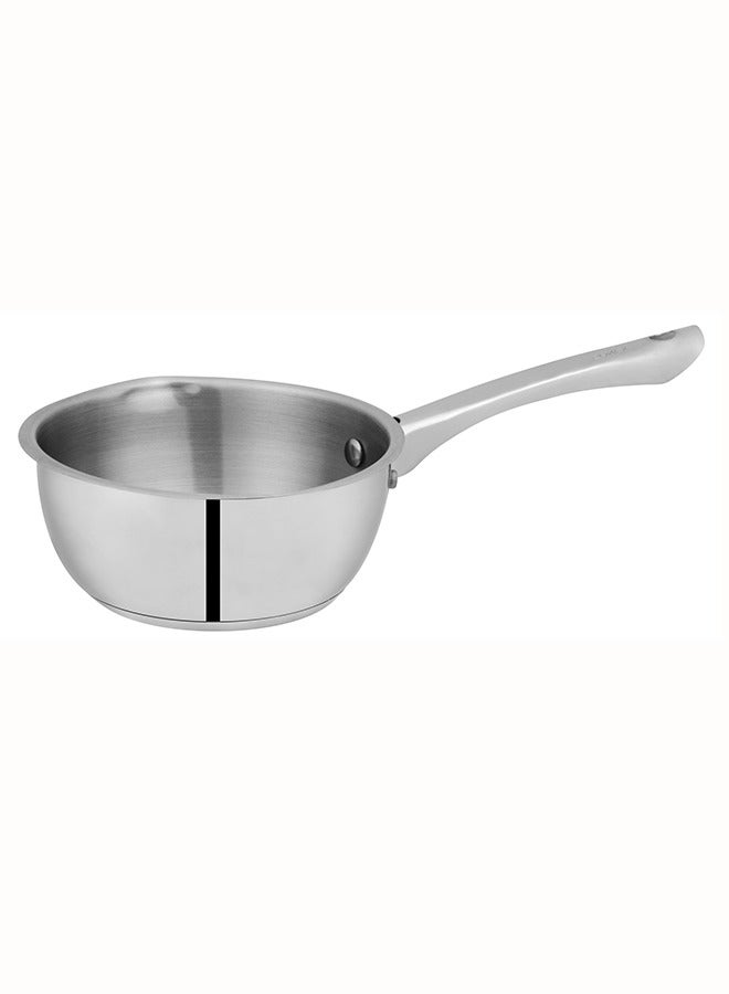 SONEX SONEX Majestic Stainless Steel Milk & Sauce Pan, 17 cm (1.2 Ltr) – Sandwich Bottom, Cool Handle, Ideal for Heating Milk, Sauces, Soups, and More, Durable Construction, Easy Pour Spout  - Image 1