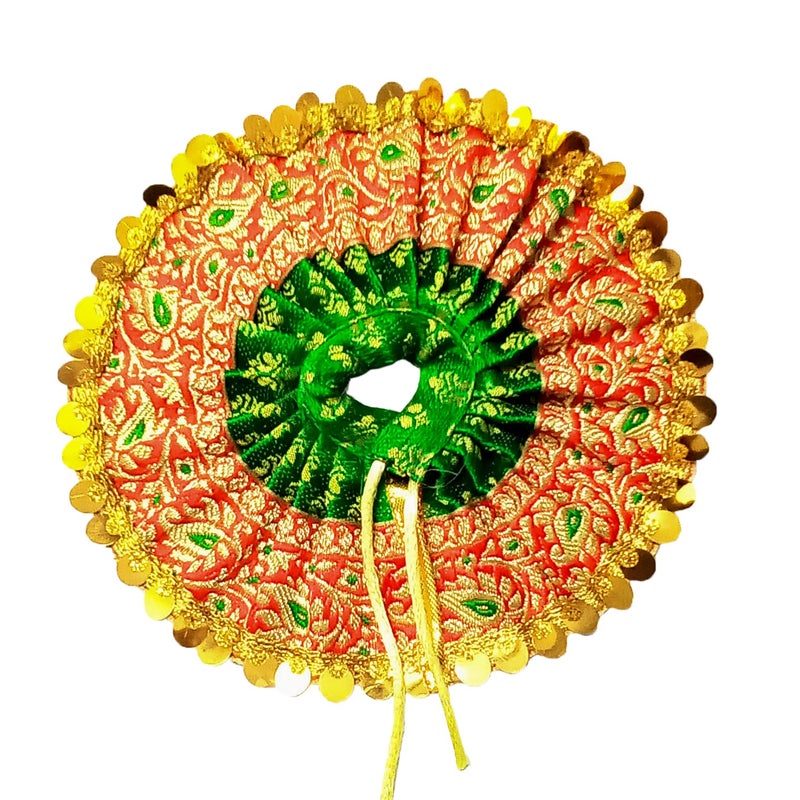 Pooja Ghar Laddu Gopal Banarasi Dress for Bal Gopal Set for Idol Krishna 8 inches Green - Image 2