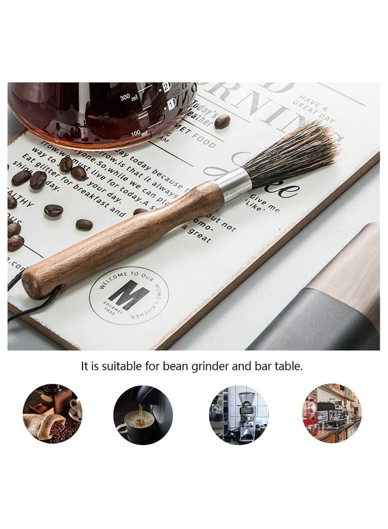 NIBEMINENT Coffee Grinder Cleaning Brush Espresso Machine Natural Walnut Handle with Lanyard Tool for Home Kitchen - Image 4