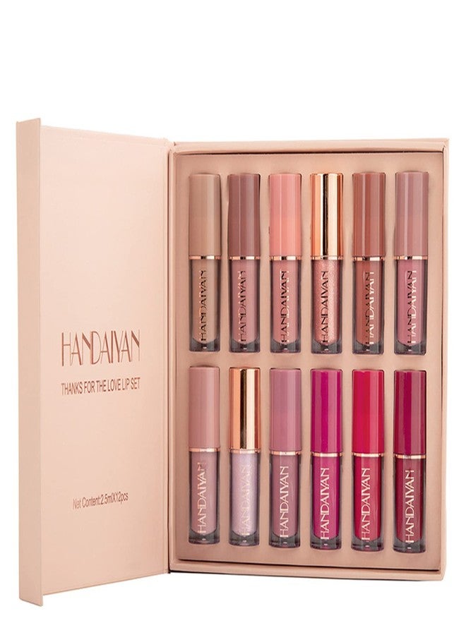 FantasyDay 12Pcs Long-Lasting Matte Nude Lip Gloss Lipstick Lip Plumping Makeup Gift Sets for Girls and Women, Waterproof Lipgloss Lip Stain Liquid Lipcolor - Highly Pigmented Color and Instant Shine - Image 1