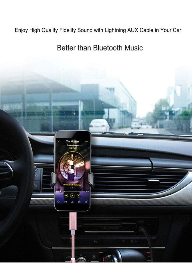 Wahbite 3 in 1 Nylon Braided Aux Cord Adapter Combined Sets for iPhone 12 11 Xs Max XR X 8 7 6 5 to Car/Home Stereo/Speaker/Headphone, Lightning to 3.5mm Audio Jack Adapter + 3.5mm Auxiliary Cable - Image 3