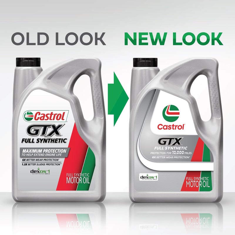 Castrol GTX Full Synthetic 5W-20 Motor Oil, 5 Quarts - Image 2