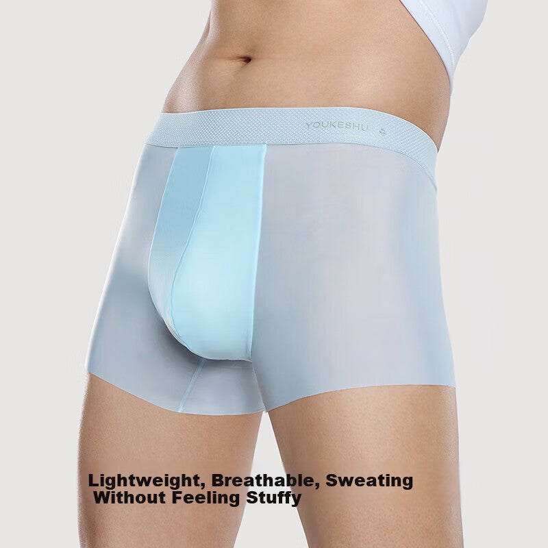 JD Jing Zao YOUKESHU Men's Underwear, Ice Silk Cool-Feeling, 7A Grade Antibacterial Deodorant Crotch, One-Way Moisture-Wicking Breathable Boxer Briefs for Me - Image 4