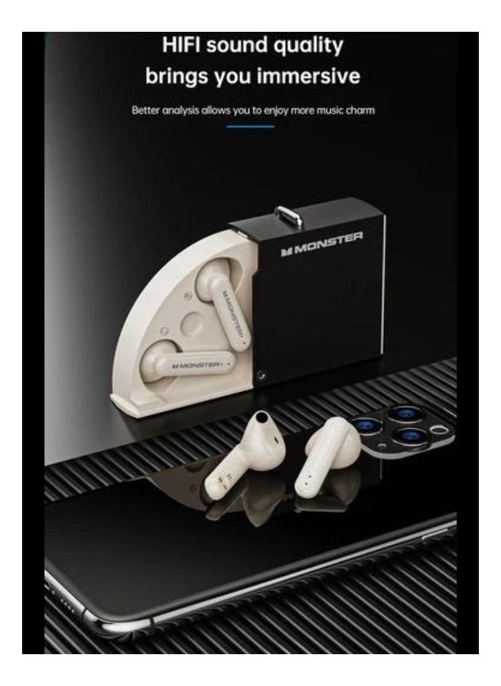 Monster - Monster XKT17 Gaming Headset: TWS Wireless Bluetooth Earphones With Sport Earbuds, Noise Reduction, Low Latency, Headphones Mic - Image 1