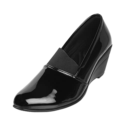 Mochi Womens Synthetic Black Pumps (Size (5 UK (38 EU)) - Image 1
