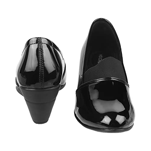 Mochi Womens Synthetic Black Pumps (Size (5 UK (38 EU)) - Image 5