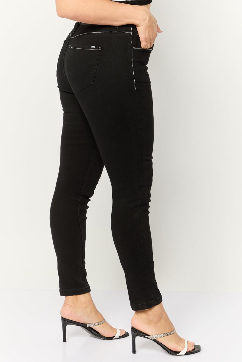ONLY جينز دنيم ضيق للنساء، أسود - Image 3