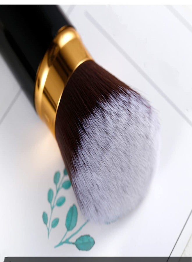 Sinide Retractable Foundation Brush, Sinide Professional Kabuki Makeup Brush - Best Blush Brush Travel Kit for Mineral Powder,Contouring, Cream or Liquid Cosmetics (Black Gold) - Image 4