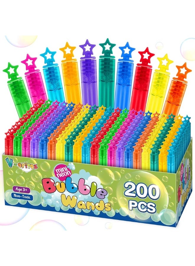 V-Opitos 200 قطعة من عصي الفقاعات الصغيرة بألوان 10، هدايا حفلات بالجملة للأطفال، عيد ميلاد ذو طابع، عيد الميلاد، رأس السنة، عيد الحب، الكرنفال، جوائز الفصول الدراسية للذكور والإناث، مثالية لملء أكياس الهدايا - Image 4