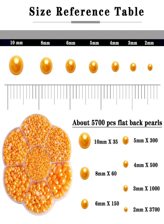 Makandup Aodse 6000 Pcs Nail Pearls for Nails Art, Golden Half Pearl for Crafts, Charms DIY Crafting Charms Decorations Accessories - Image 2