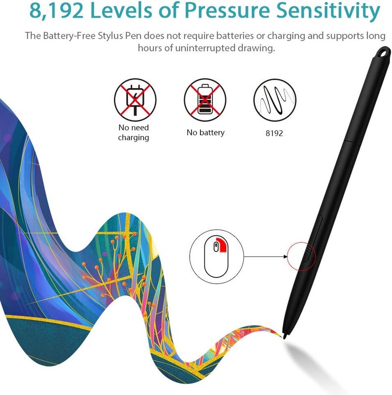 XPPen G960S Graphics Tablet 9x6 inch Drawing Tablet with Battery-free Stylus Support Windows 10/8/7 & Mac OS & Android - Image 4