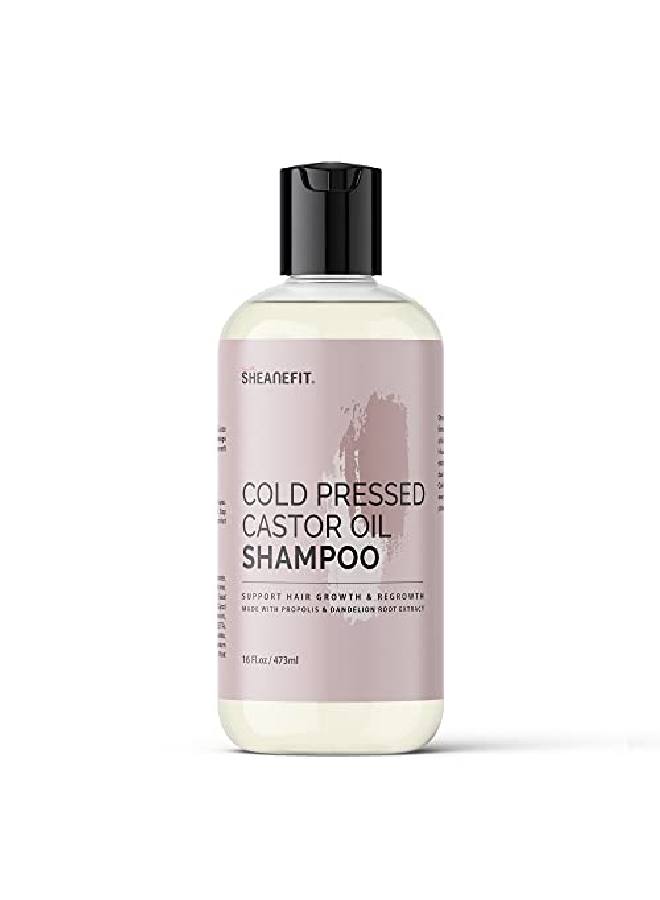Sheanefit Cold Pressed Castor Oil Daily Shampoo Conditioner 16oz Set Support Hair Growth Nourish Strengthen Hair (Castor Oil Shampoo 16oz) - Image 1